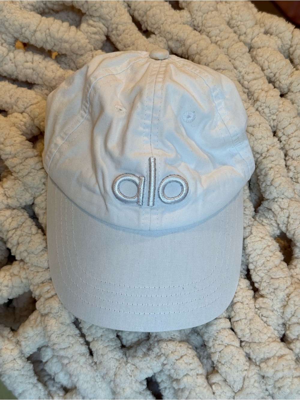 ALO Yoga Kids White Embroidered Logo Cap
